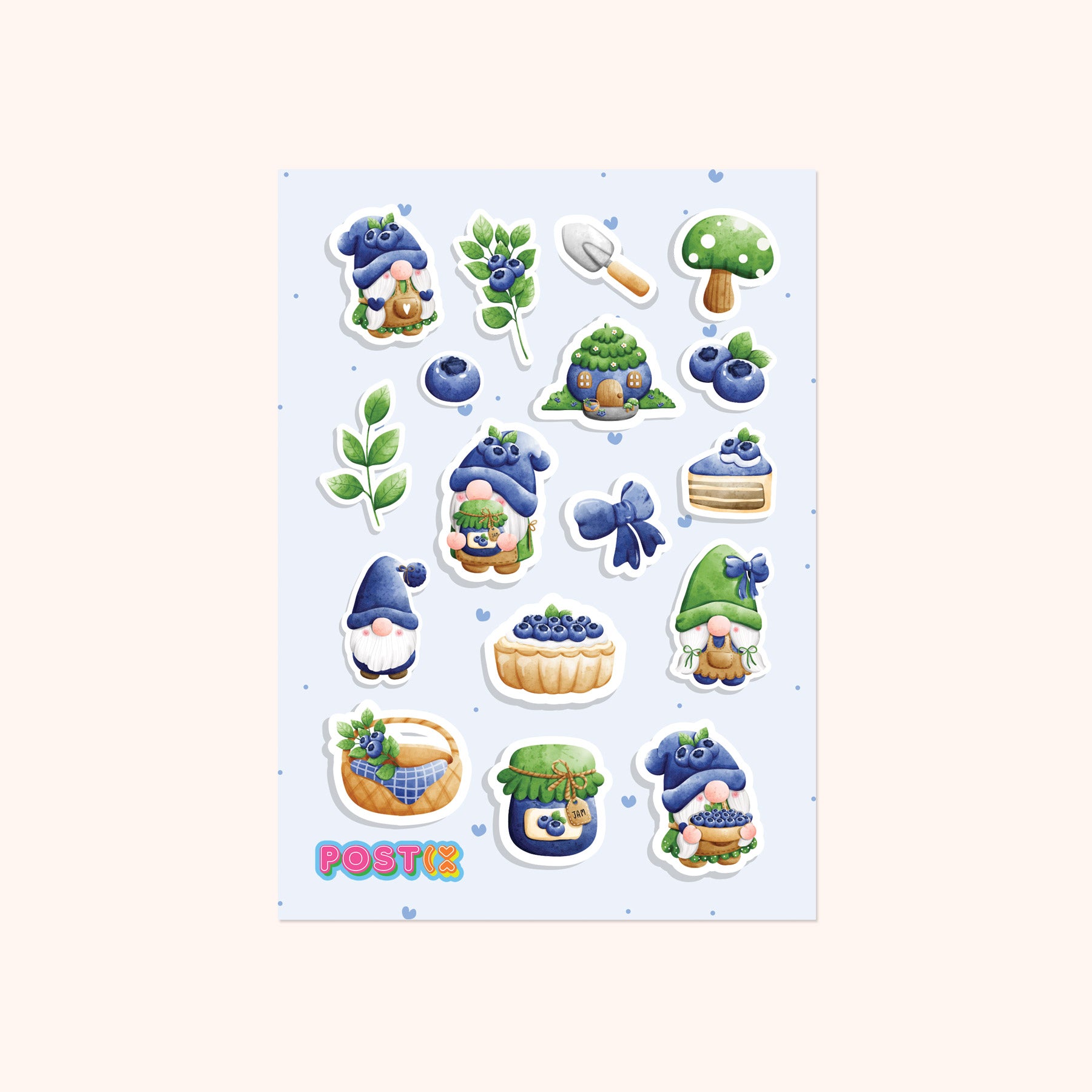 Blueberry Gnomes A6 Sticker Sheet