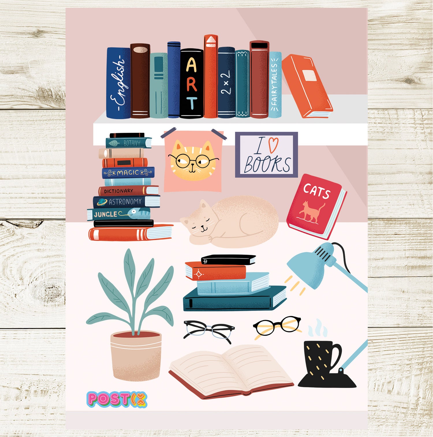 Books and stationery stickers