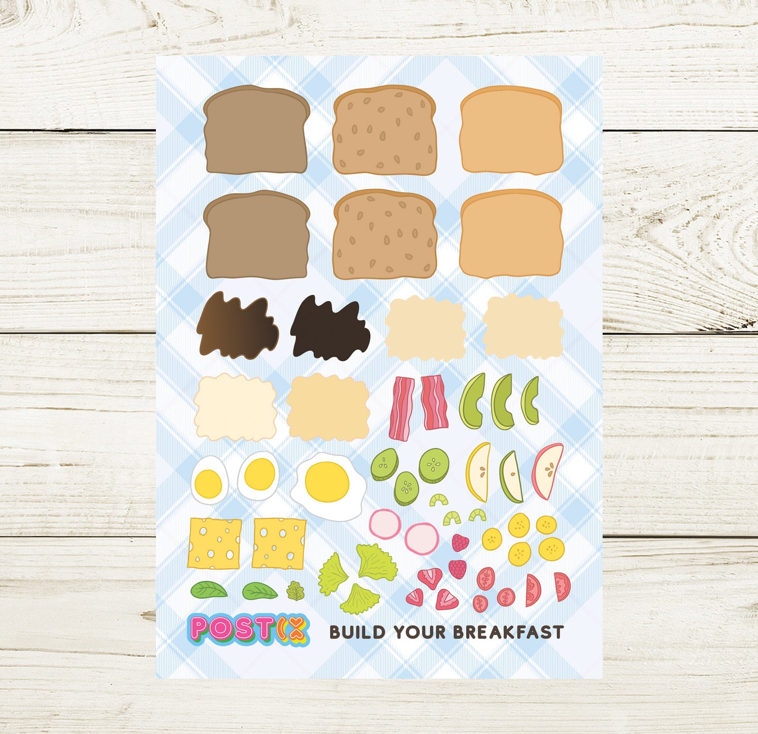 Build your Breakfast A6 Sticker Sheet