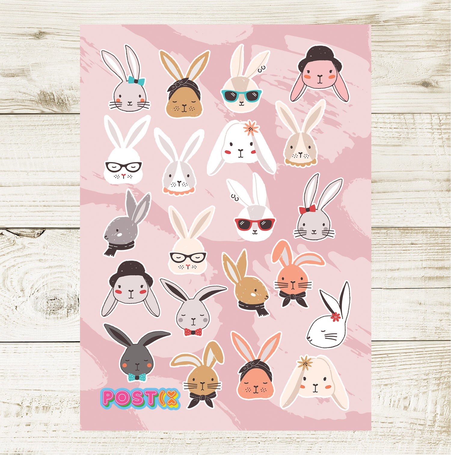 Funny Bunnies A6 Sticker Sheet