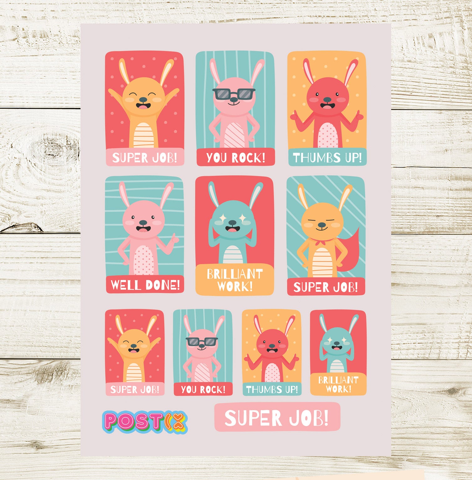 Praise Bunnies A6 Sticker Sheet