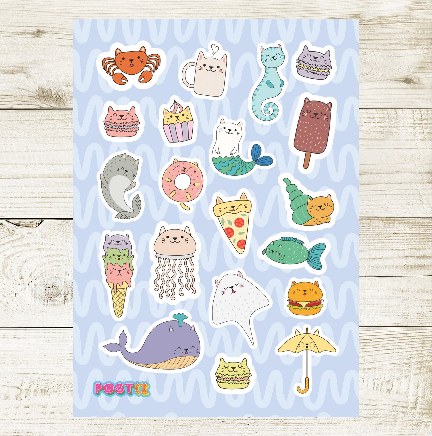 Cats in Costumes A6 Sticker Sheet