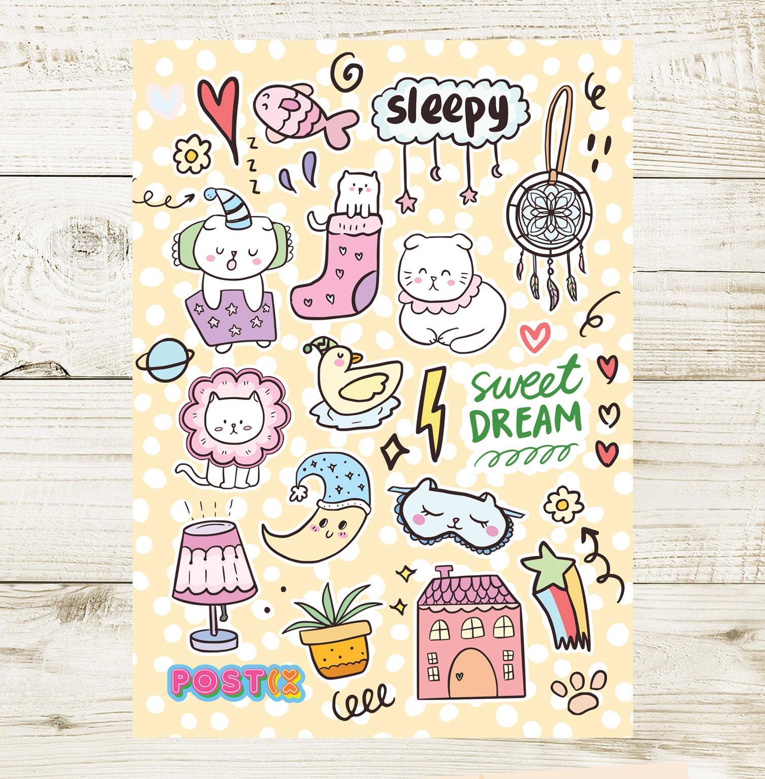 Cat Naps A6 Sticker Sheet