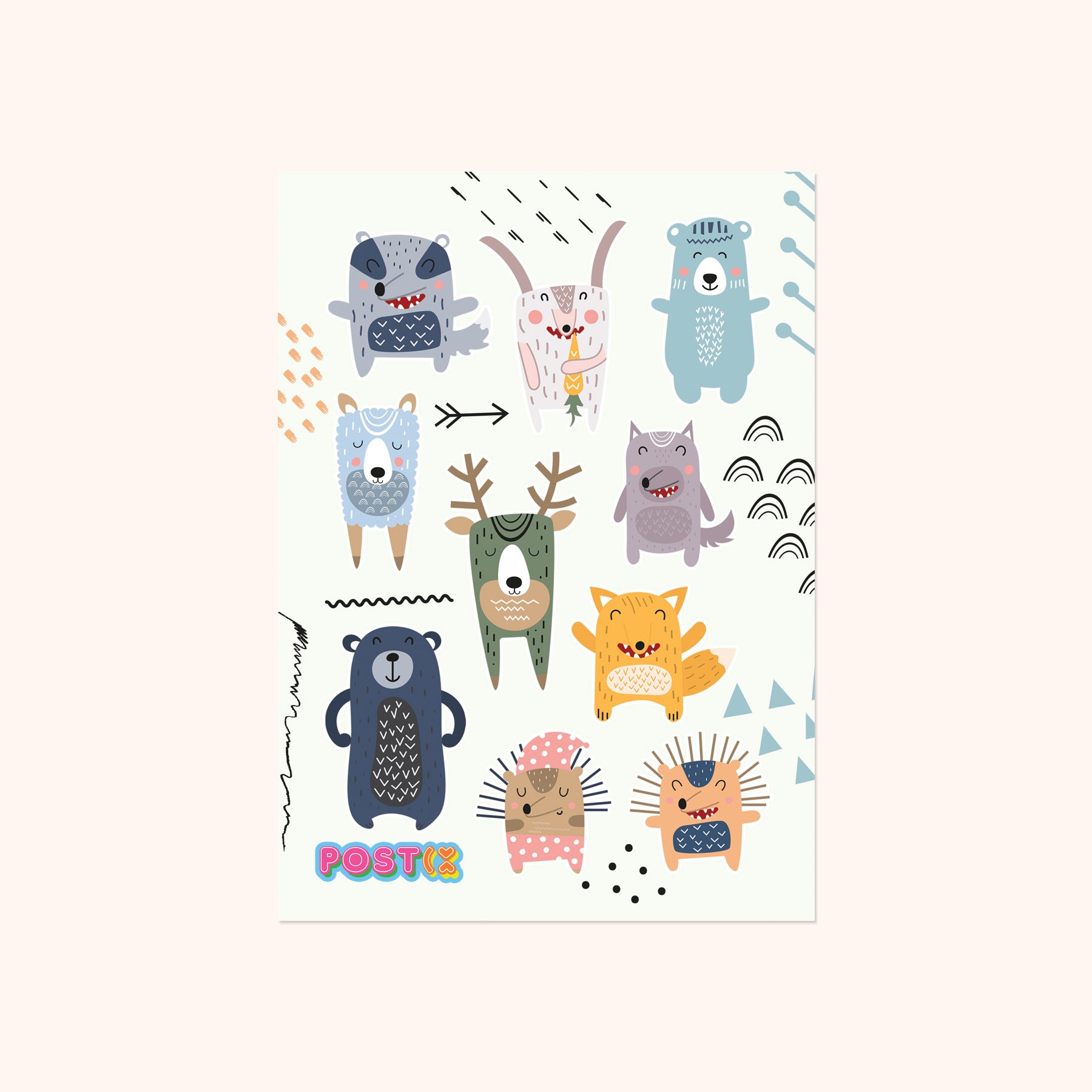 Animals with Attitude A6 Sticker Sheet