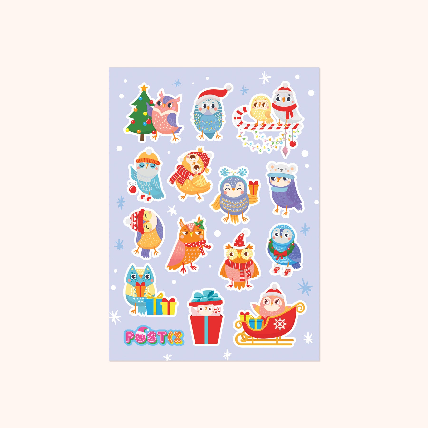 A Christmas Hoot A6 Sticker Sheet