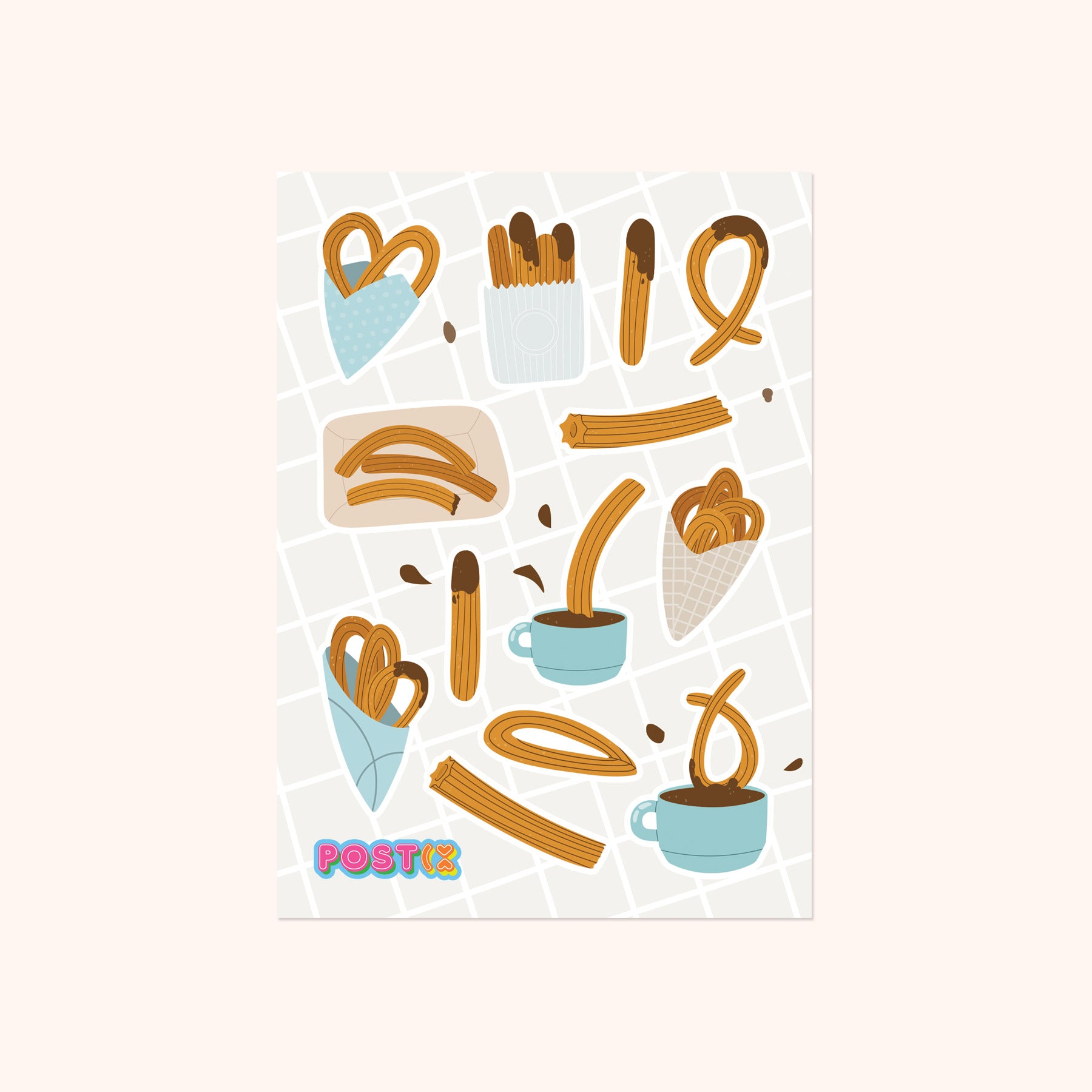 Churros Con Chocolate A6 Sticker Sheet