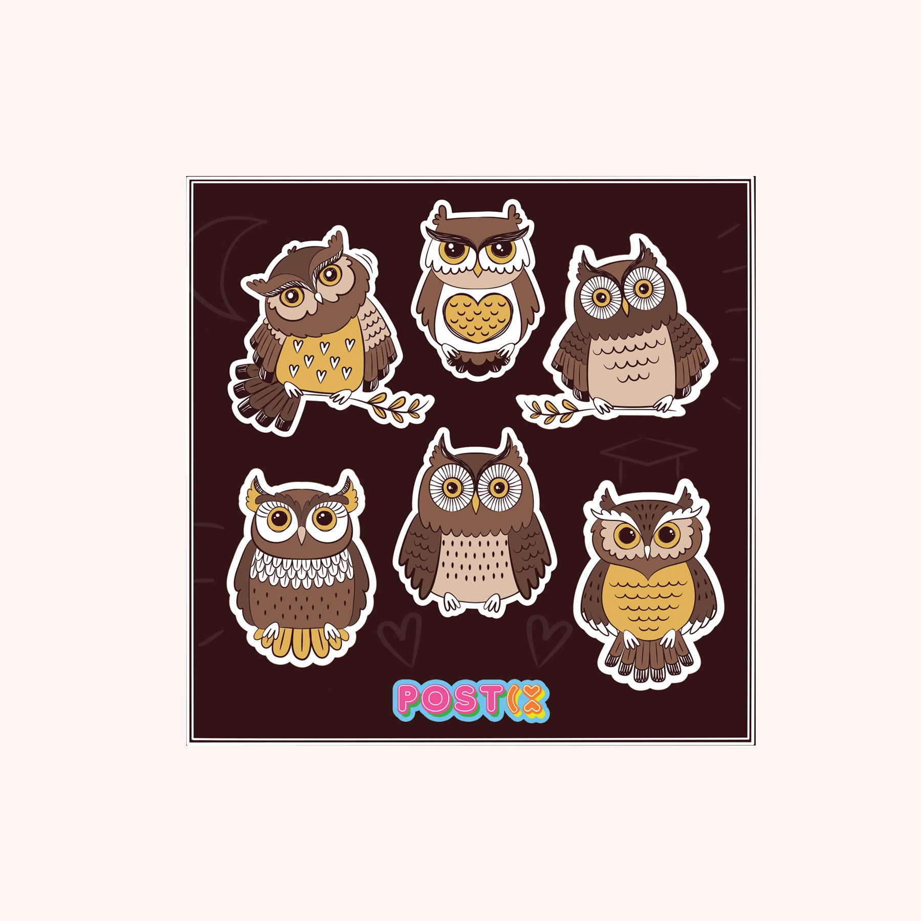 Curious Owls Square Sticker Sheet