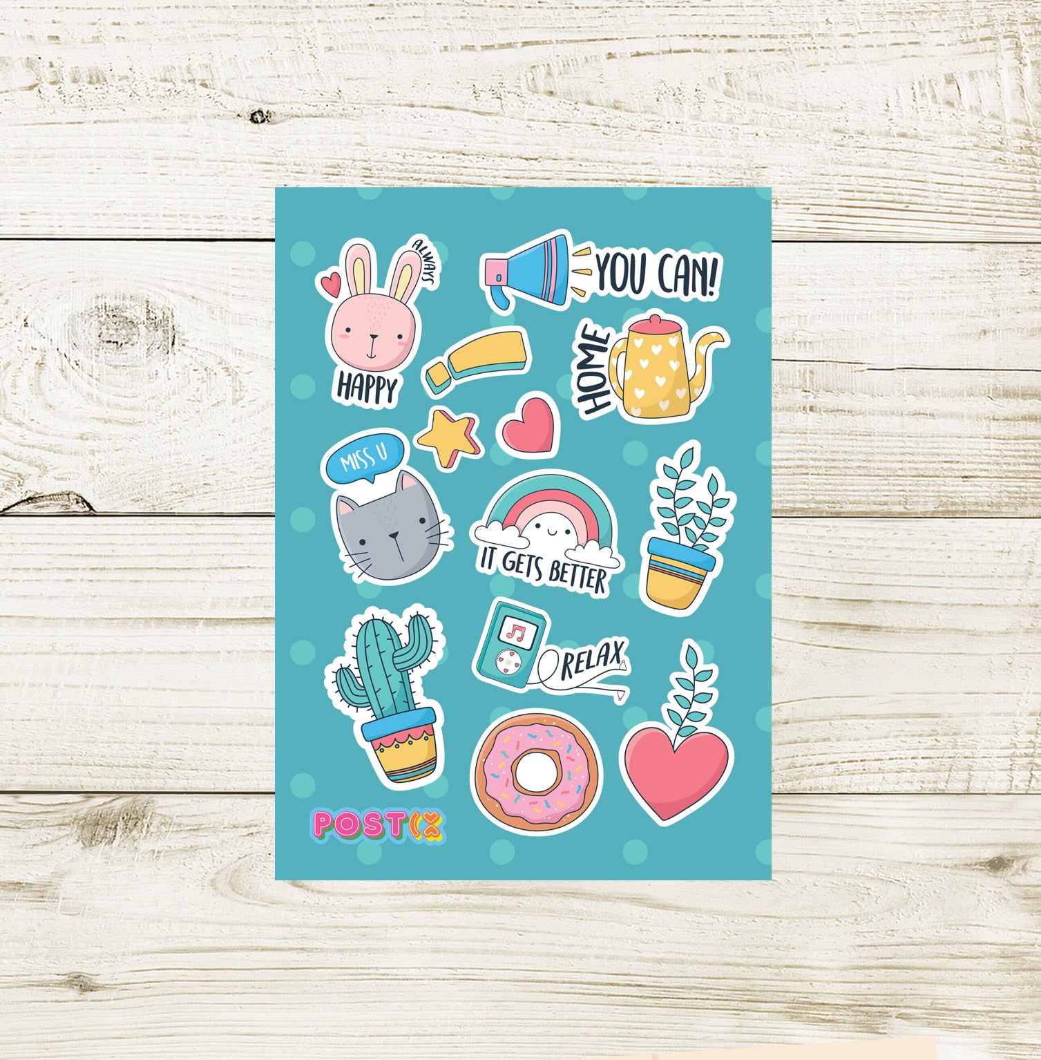 Positively Cute A7 Sticker Sheet