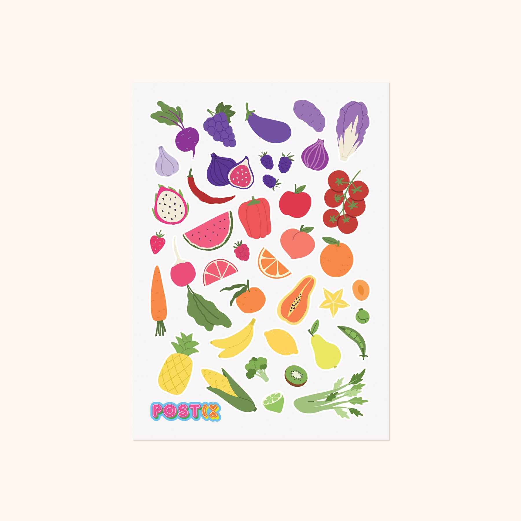 Eat the Rainbow A6 Sticker Sheet