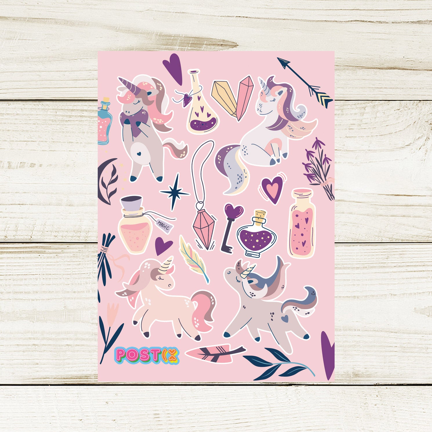 Enchanted Unicorn A6 Sticker Sheet