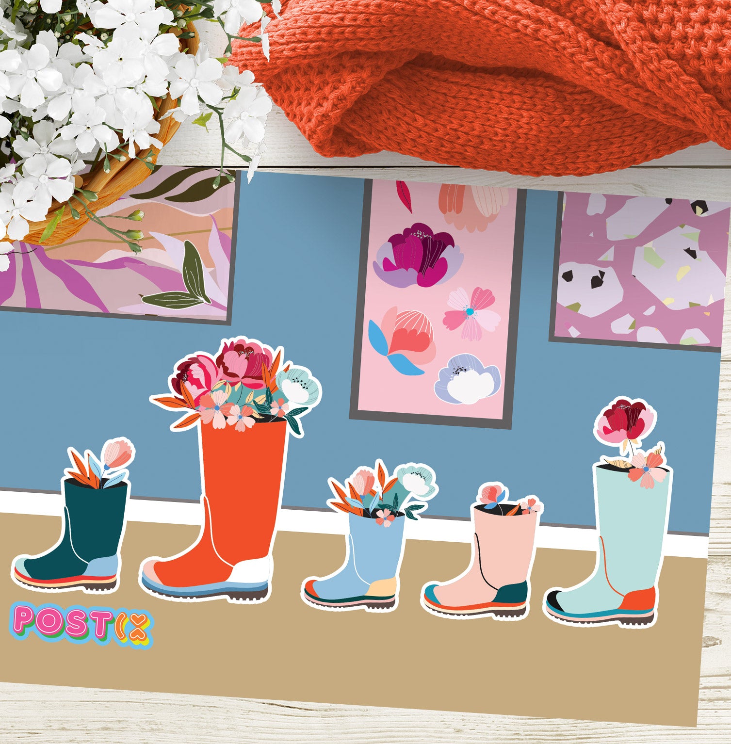 Blooming Boots A6 Sticker Sheet