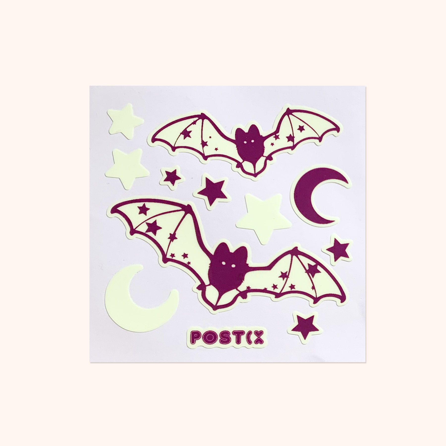 Glow in the Dark Bats A6 Sticker Sheet