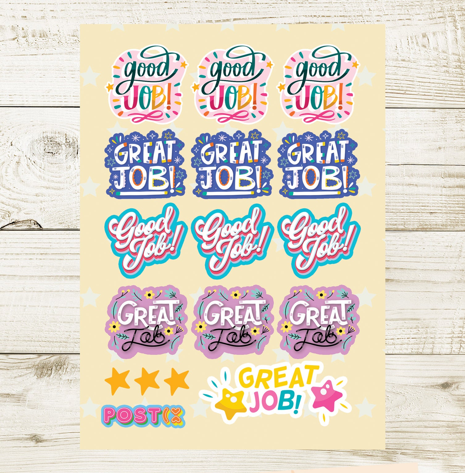 Colourful Reward Sticker A6 Sticker Sheet