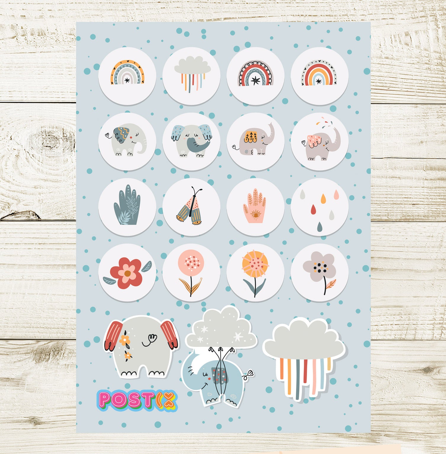 Happy Little Elephant Seals A6 Sticker Sheet