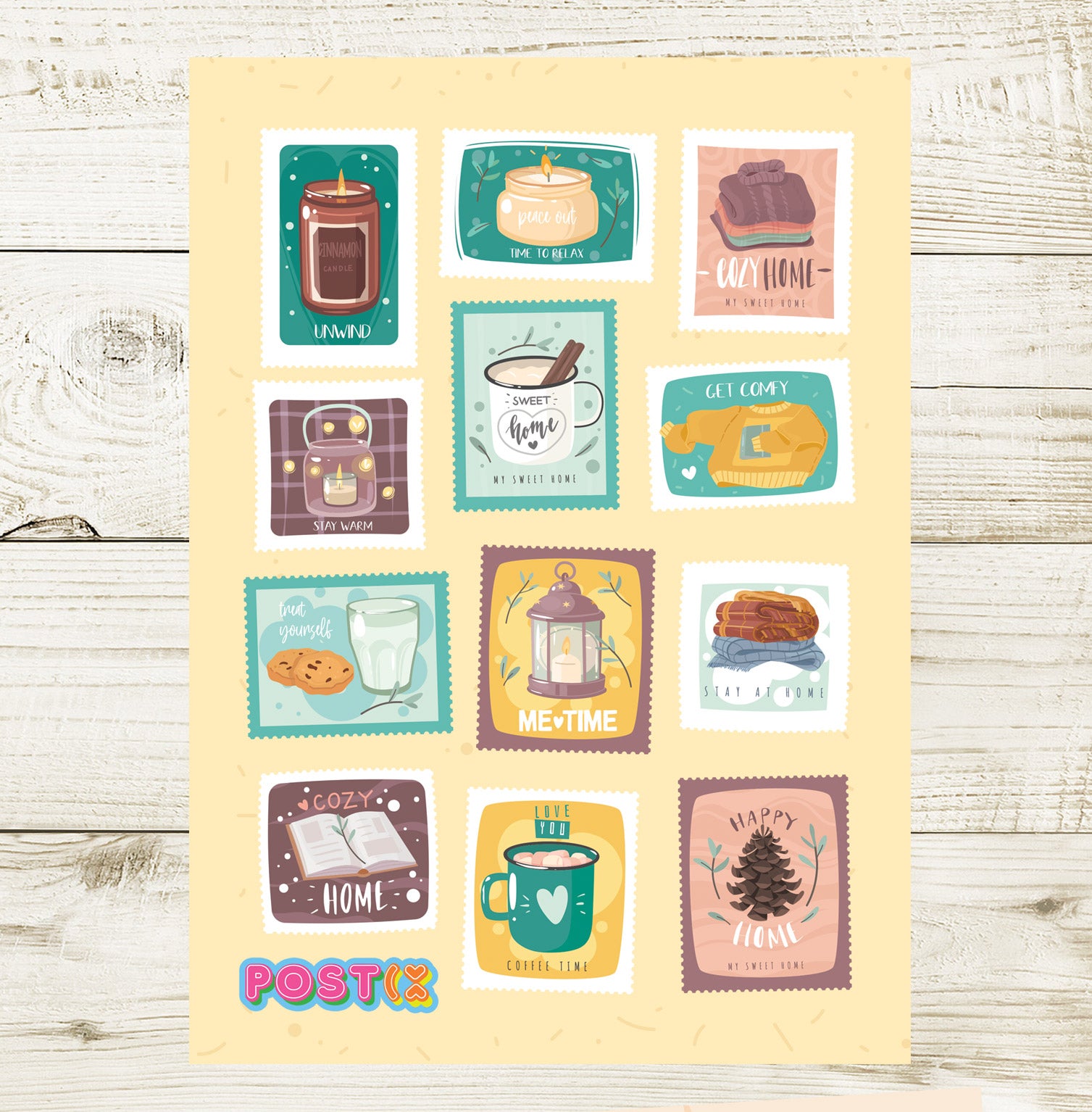 Hygge Home Life Stamps A6 Sticker Sheet