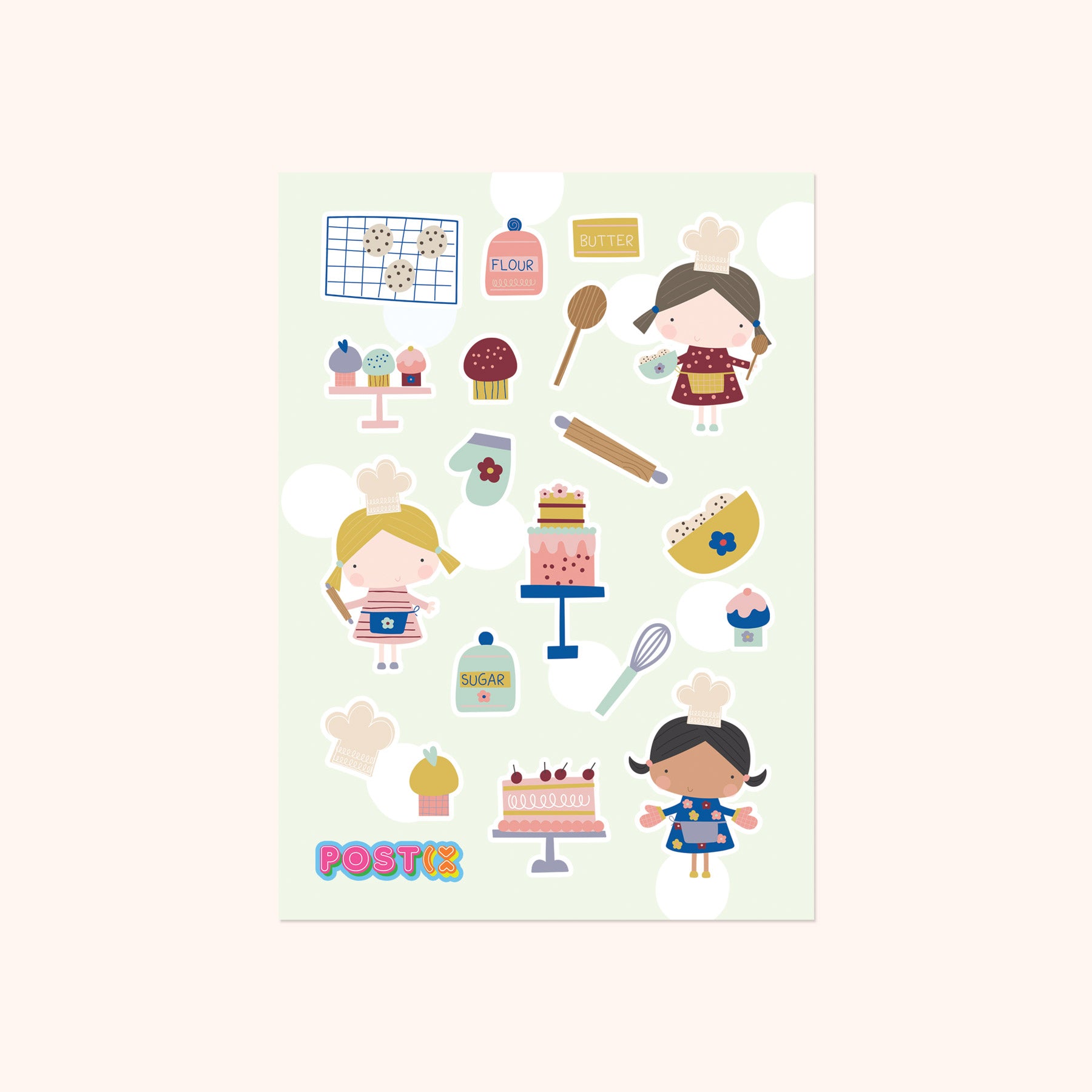 Kids Kitchen Bakeoff A6 Sticker Sheet