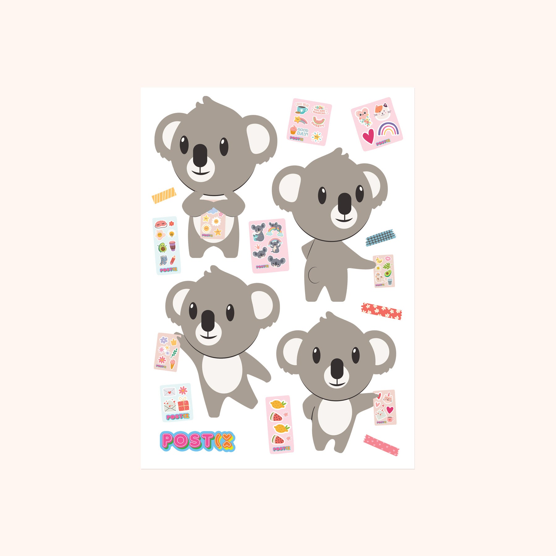 Kameo the Koala Loves Stickers A6 Sticker Sheet