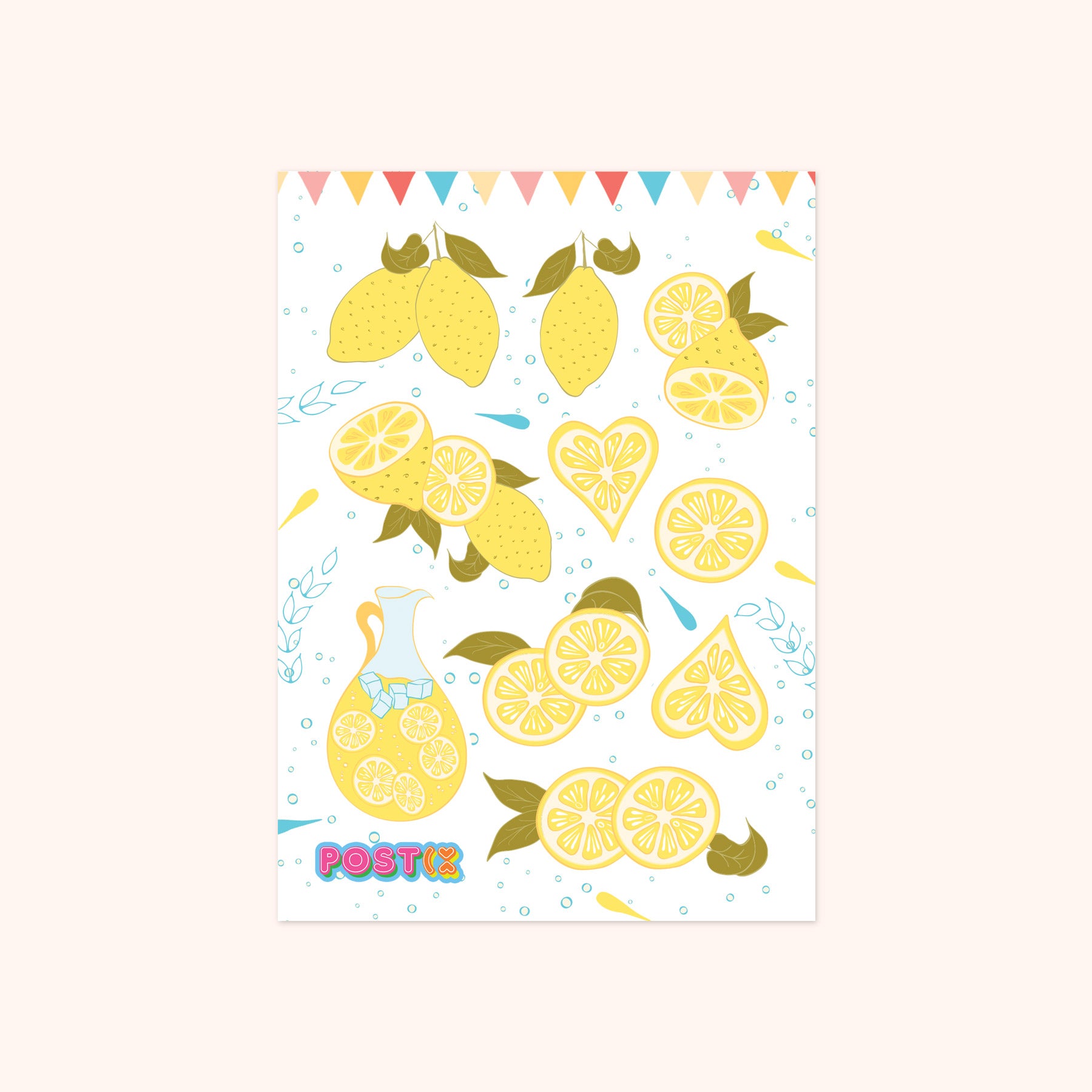 Sweet Lemonade A6 Washi Sticker Sheet