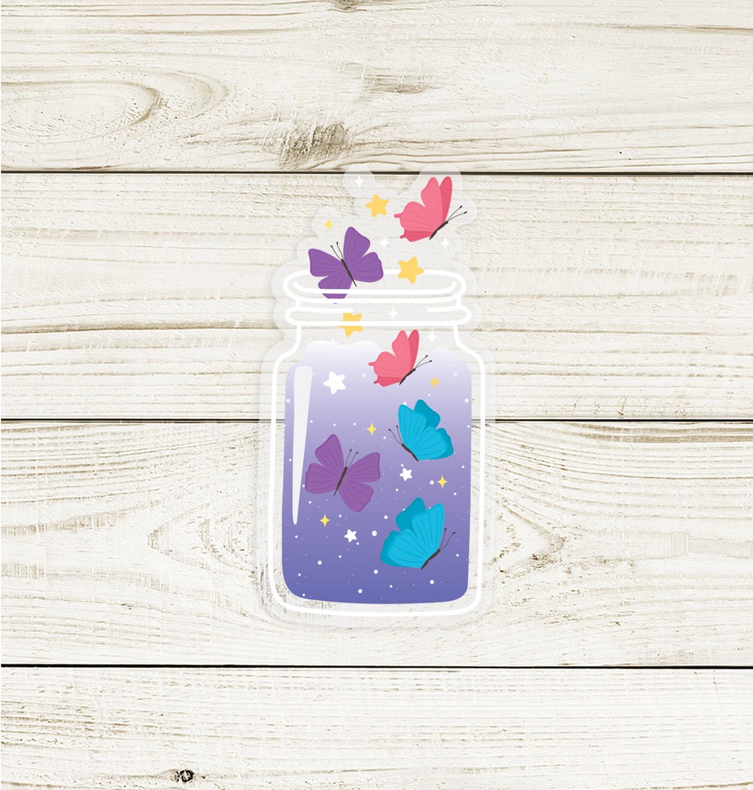 Jar of Magic Butterflies Sticker Flake