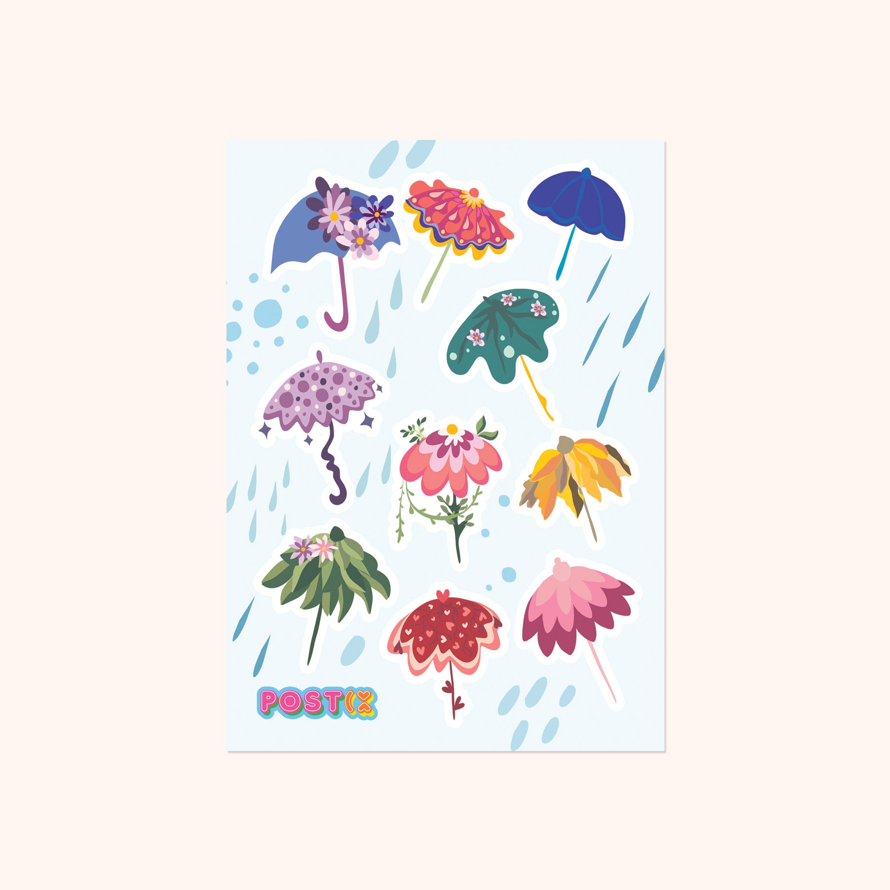 Umbrellas of Chantilly A6 Sticker Sheet