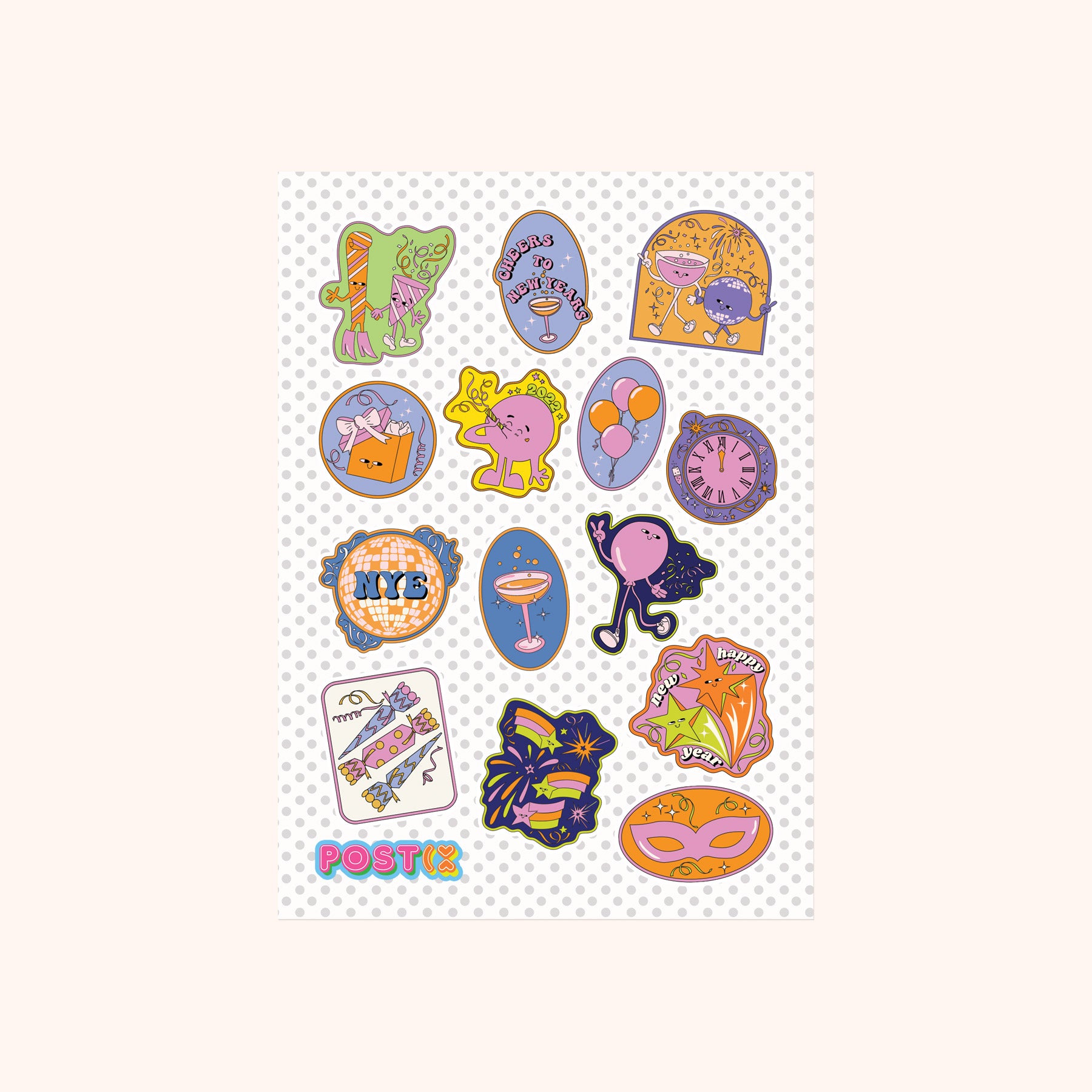Cheers to New Years A6 Sticker Sheet