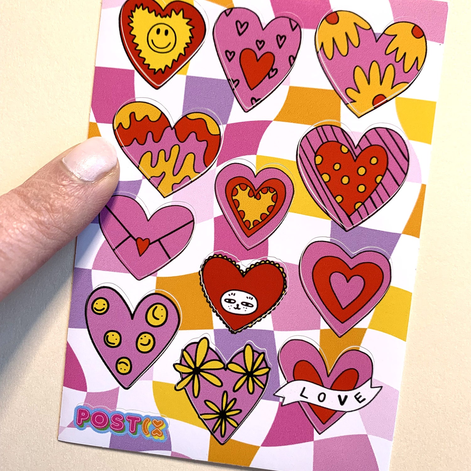 Fabulously Faulty: Vivid Love Hearts A7 Sticker Sheet