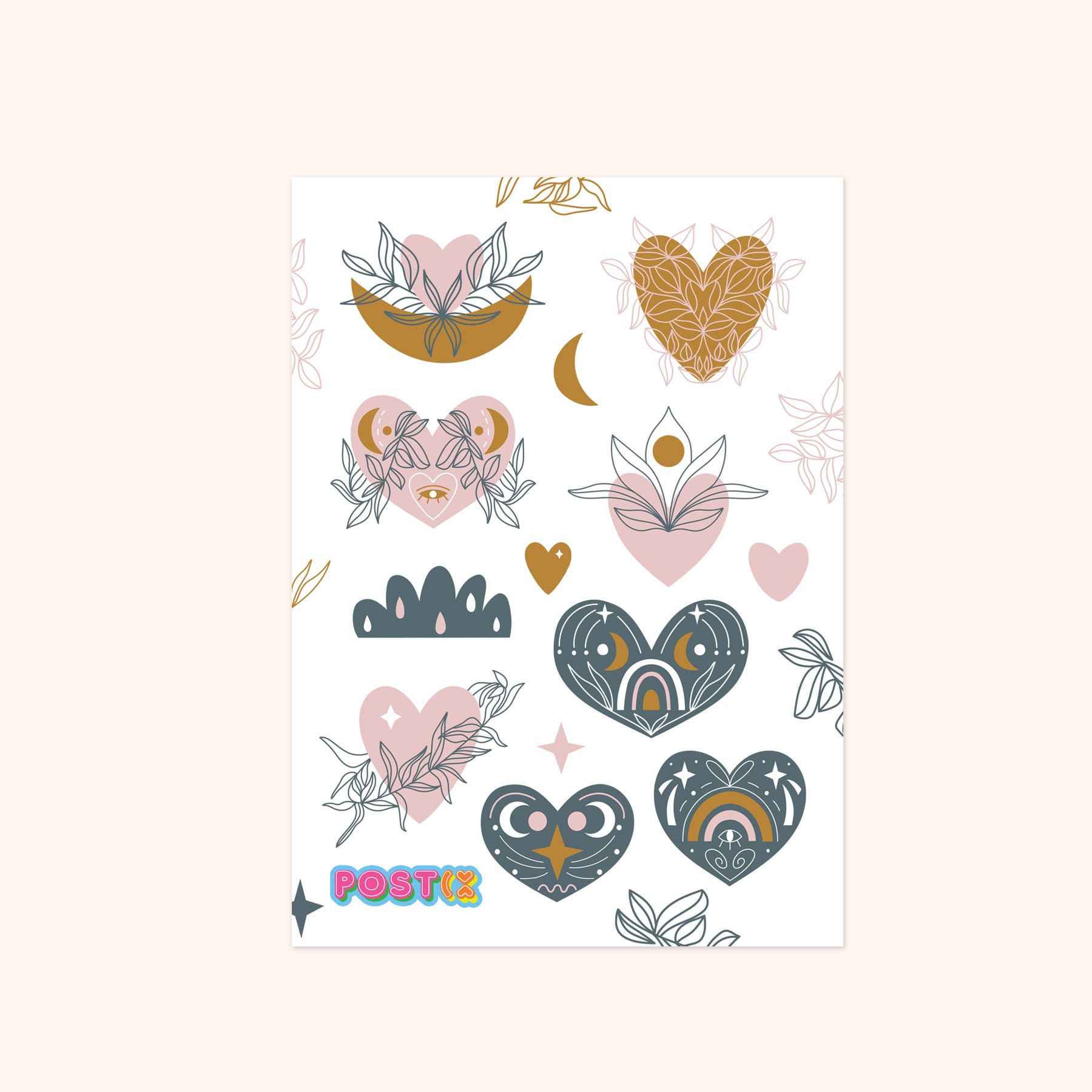 Paper Hearts A6 Paper Sticker Sheet