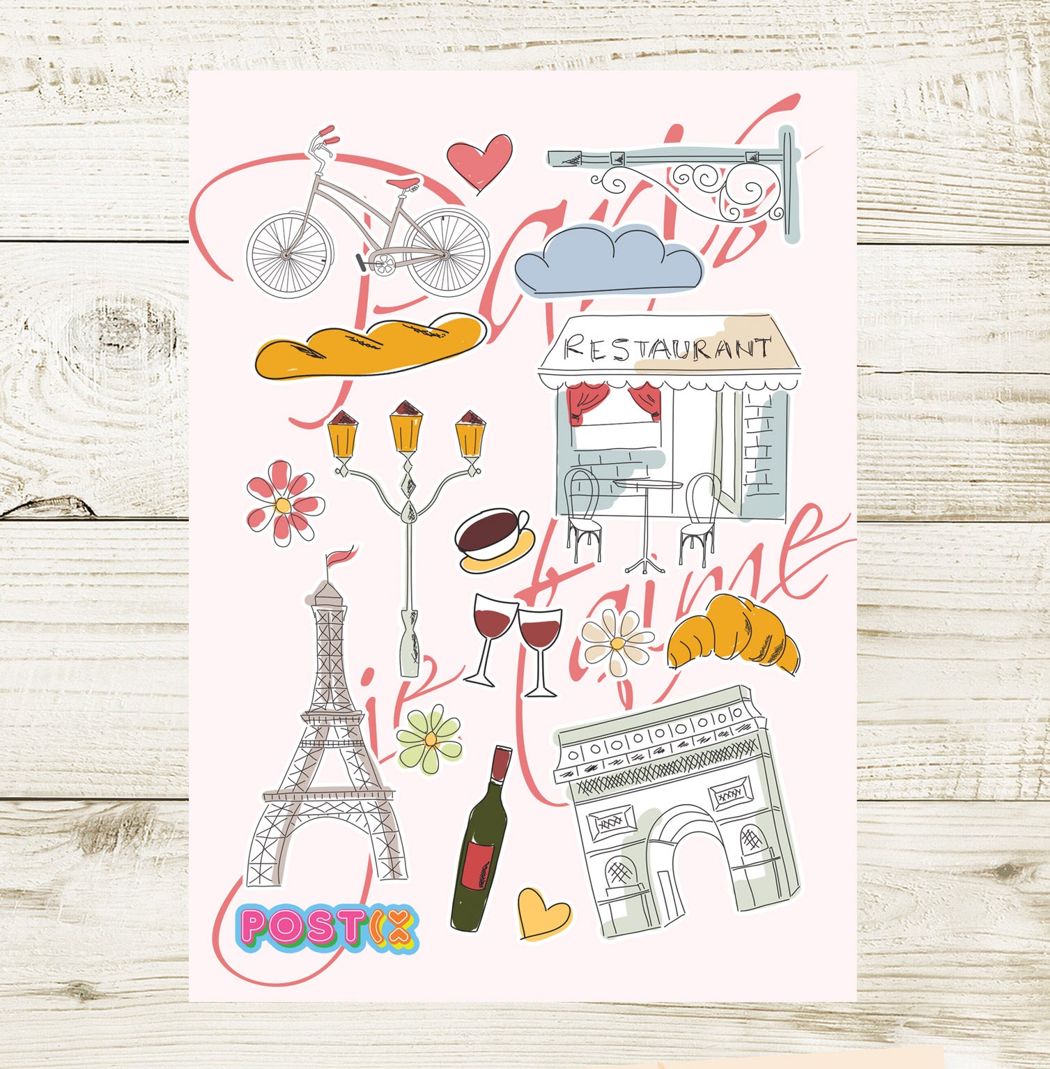 Love from Paris A6 Sticker Sheet