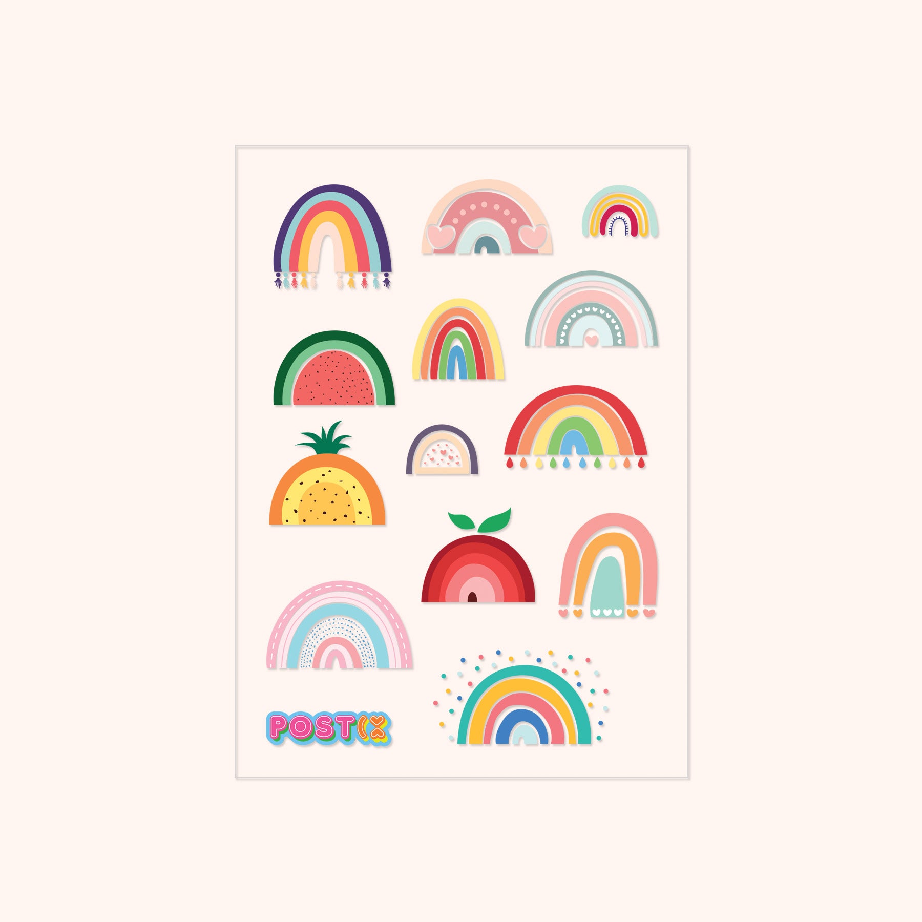 Rainbow Elements A6 Transparent Sticker Sheet