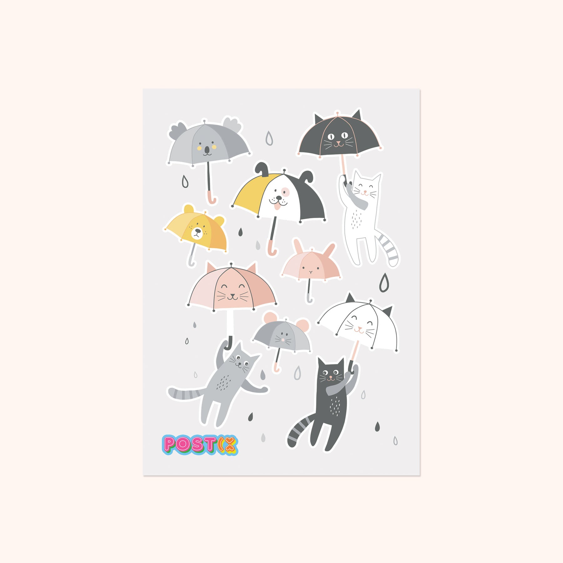 Raining Cats A6 Sticker Sheet