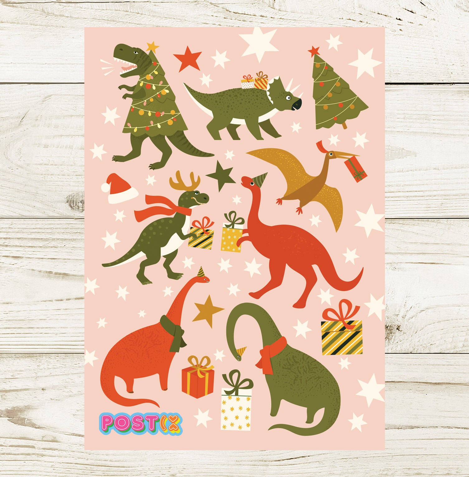 Rawrsome Christmas A5 Sticker Sheet