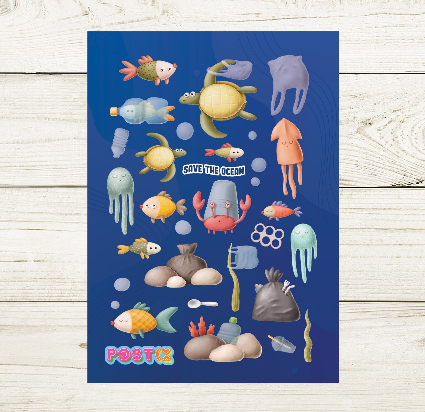 Save the Ocean A6 Sticker Sheet