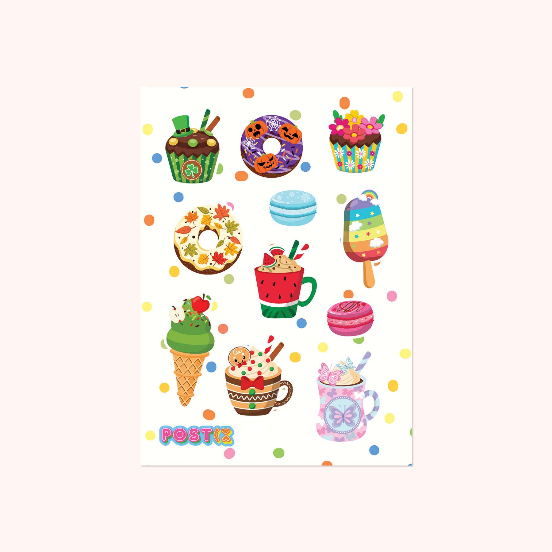 Seasonal Sweeties A6 Sticker Sheet