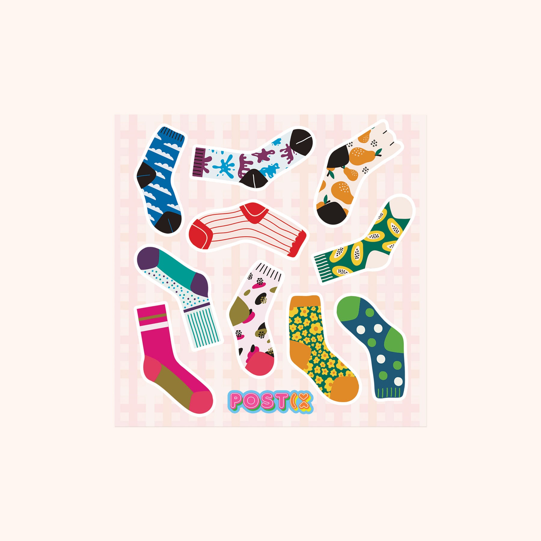 Lotsa Socks Square Sticker Sheet