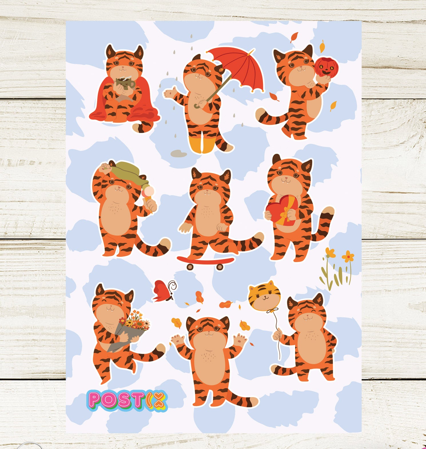 All Weather Tigers A6 Sticker Sheet