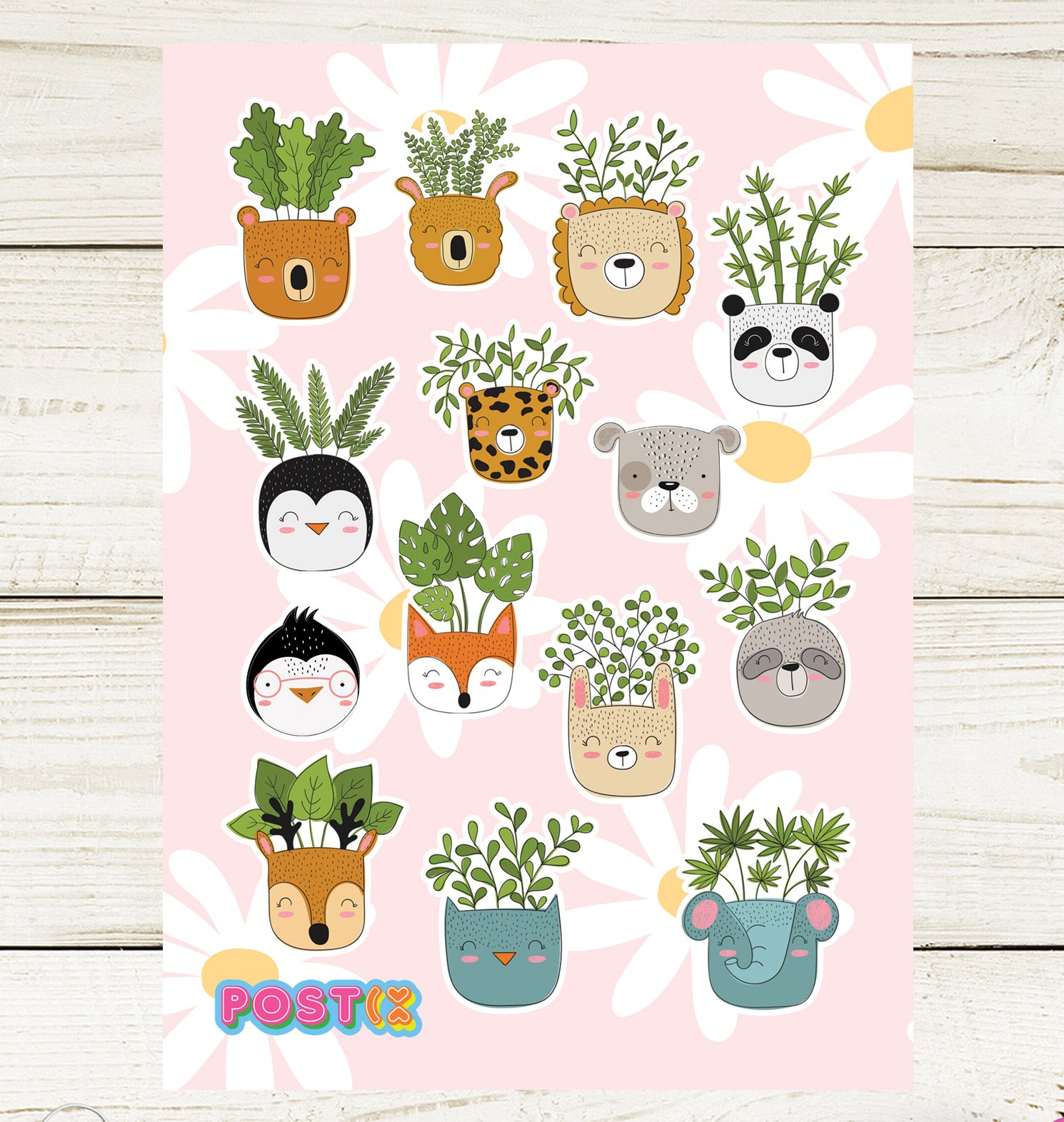 Animal Planters A6 Sticker Sheet