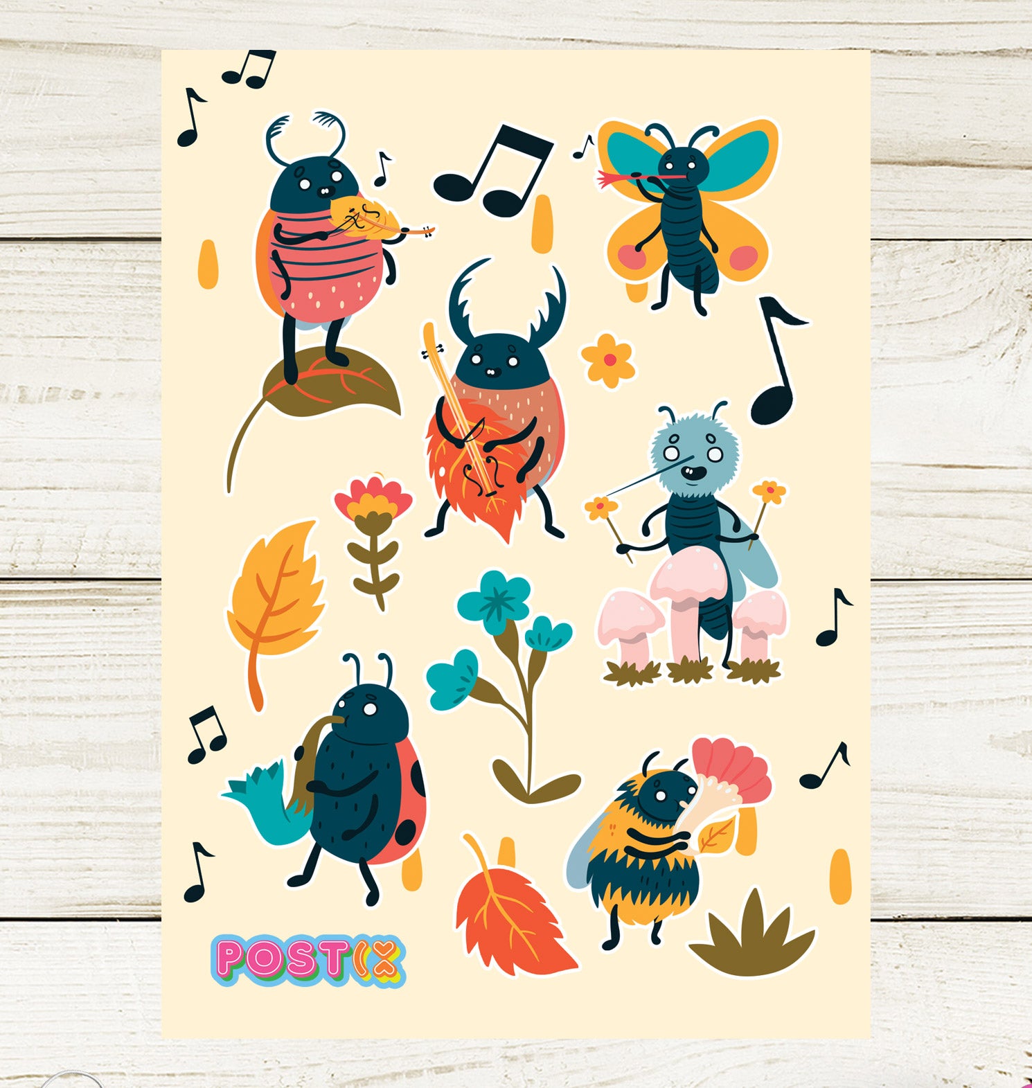 The Beetles A6 Sticker Sheet