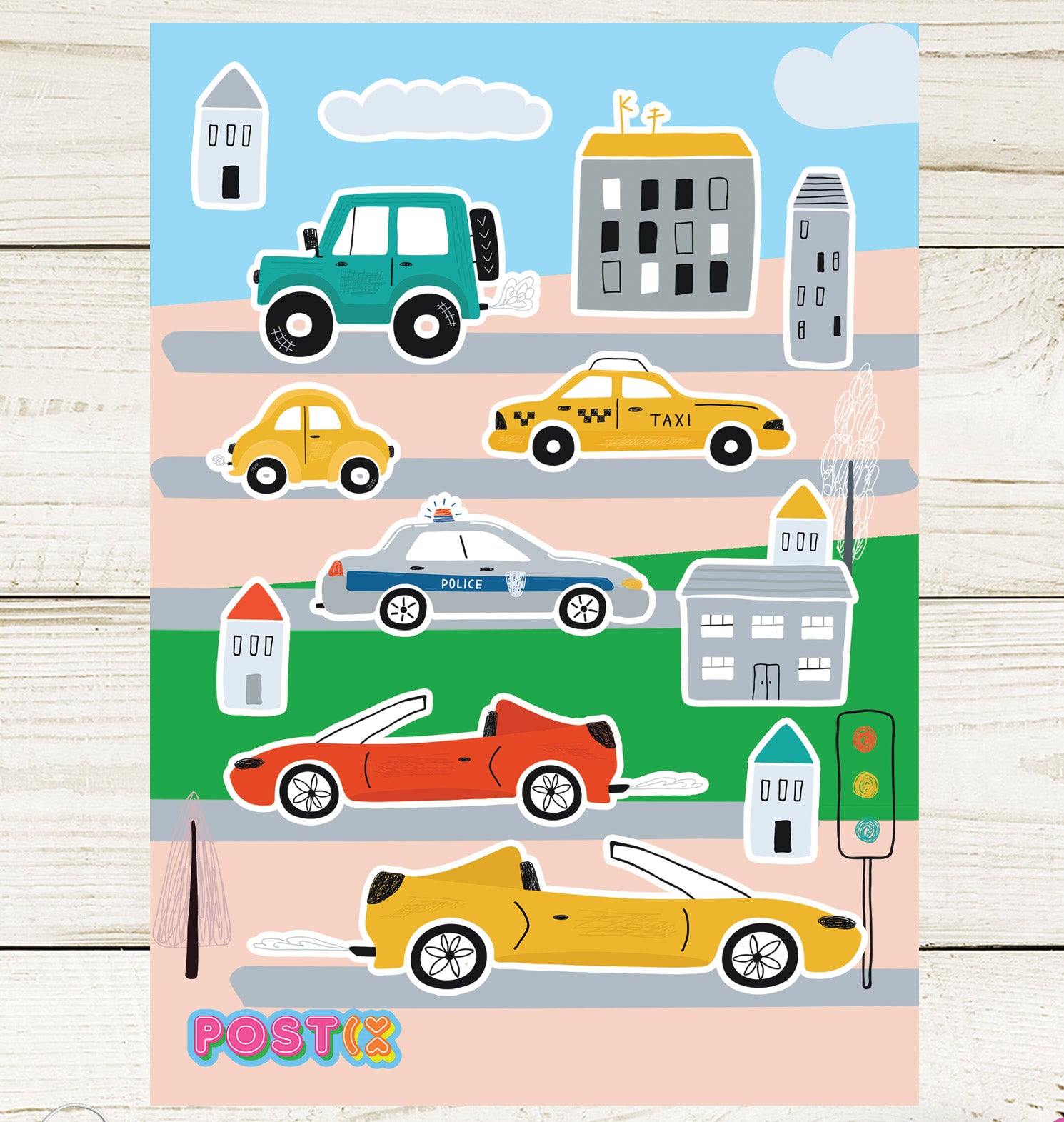 Car Ride A5 Sticker Sheet