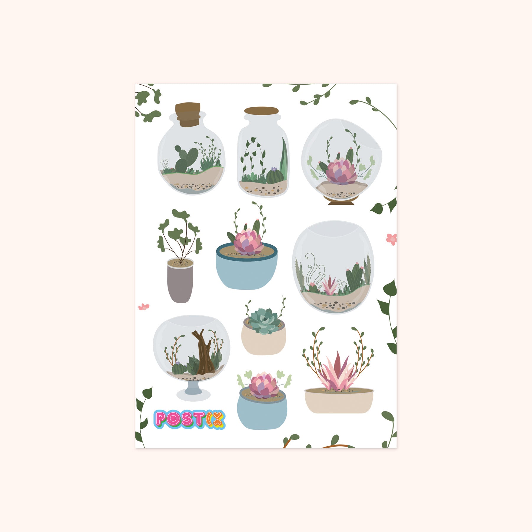 Sweet Succulents A6 Sticker Sheet