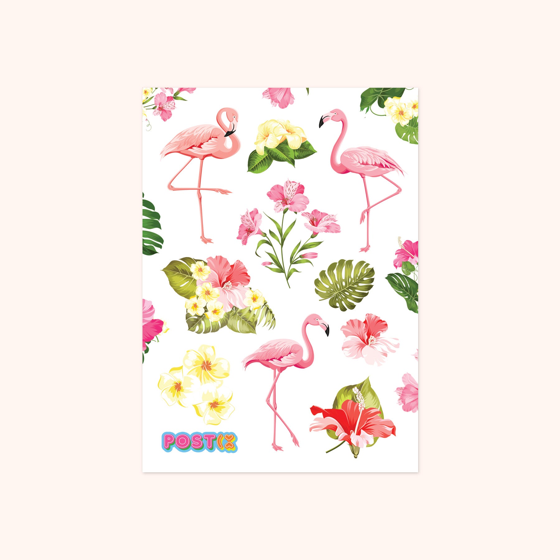 A Flamboyance of Flamingos A6 Washi Sticker Sheet