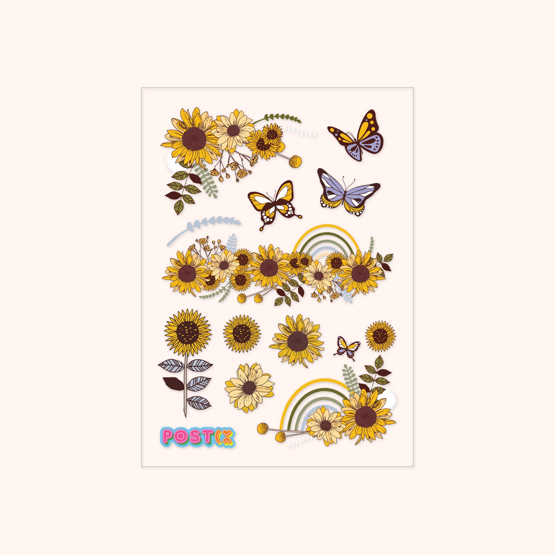 Sunflower Fields A6 Transparent Sticker Sheet