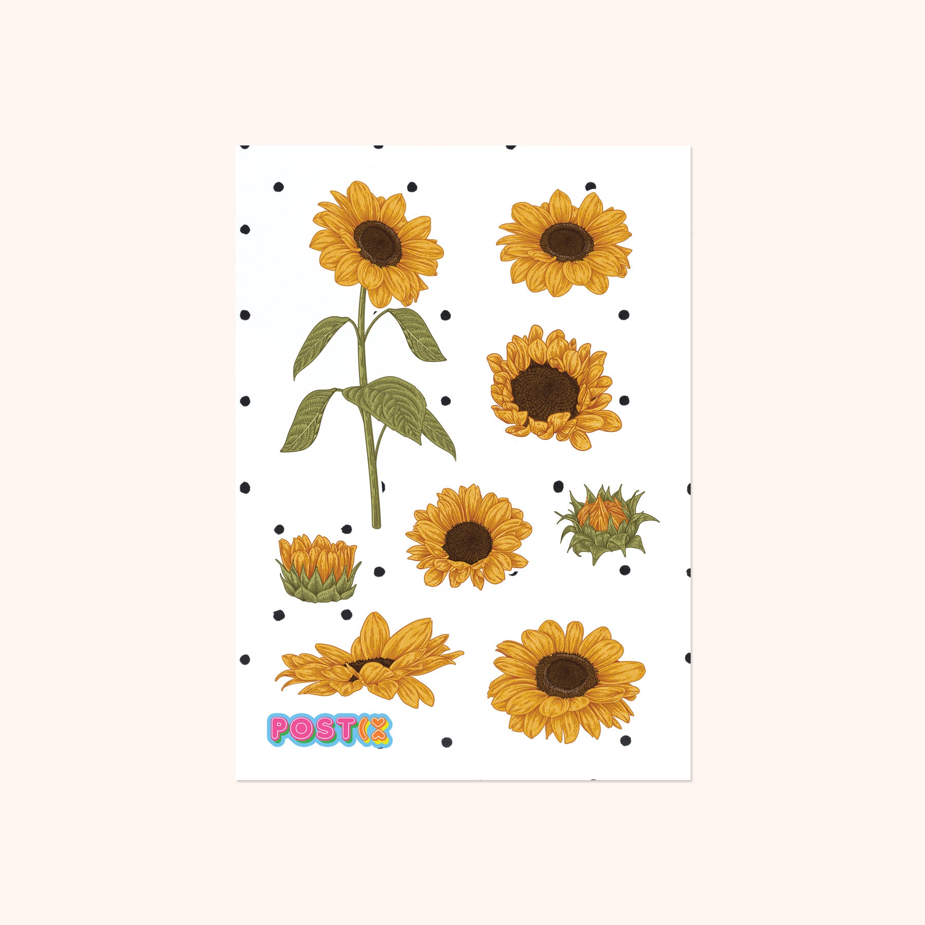 Sunflower Spirit A6 Sticker Sheet