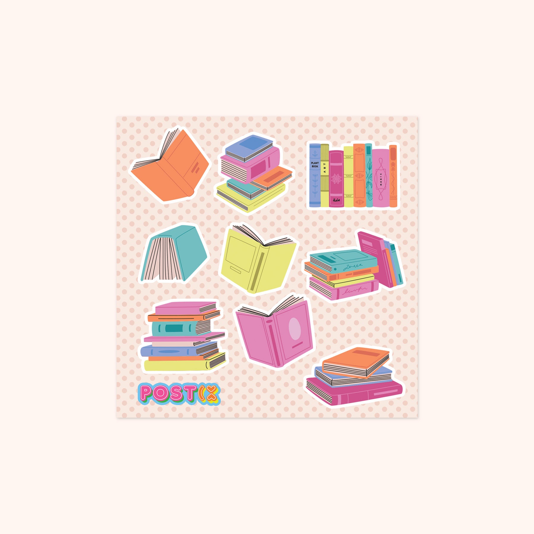 The Book Club Square Sticker Sheet