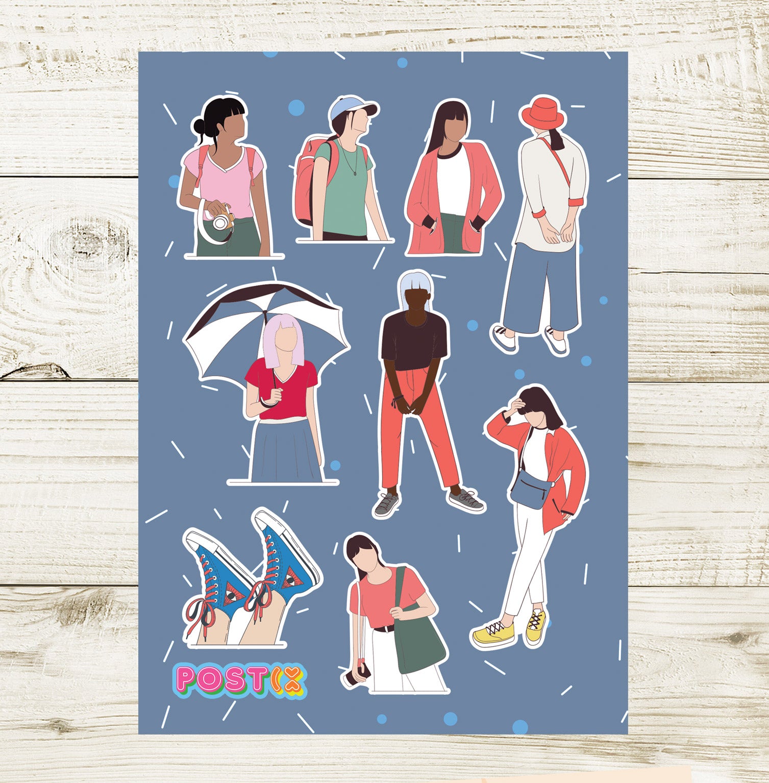 Sightseeing Girls A6 Sticker Sheet