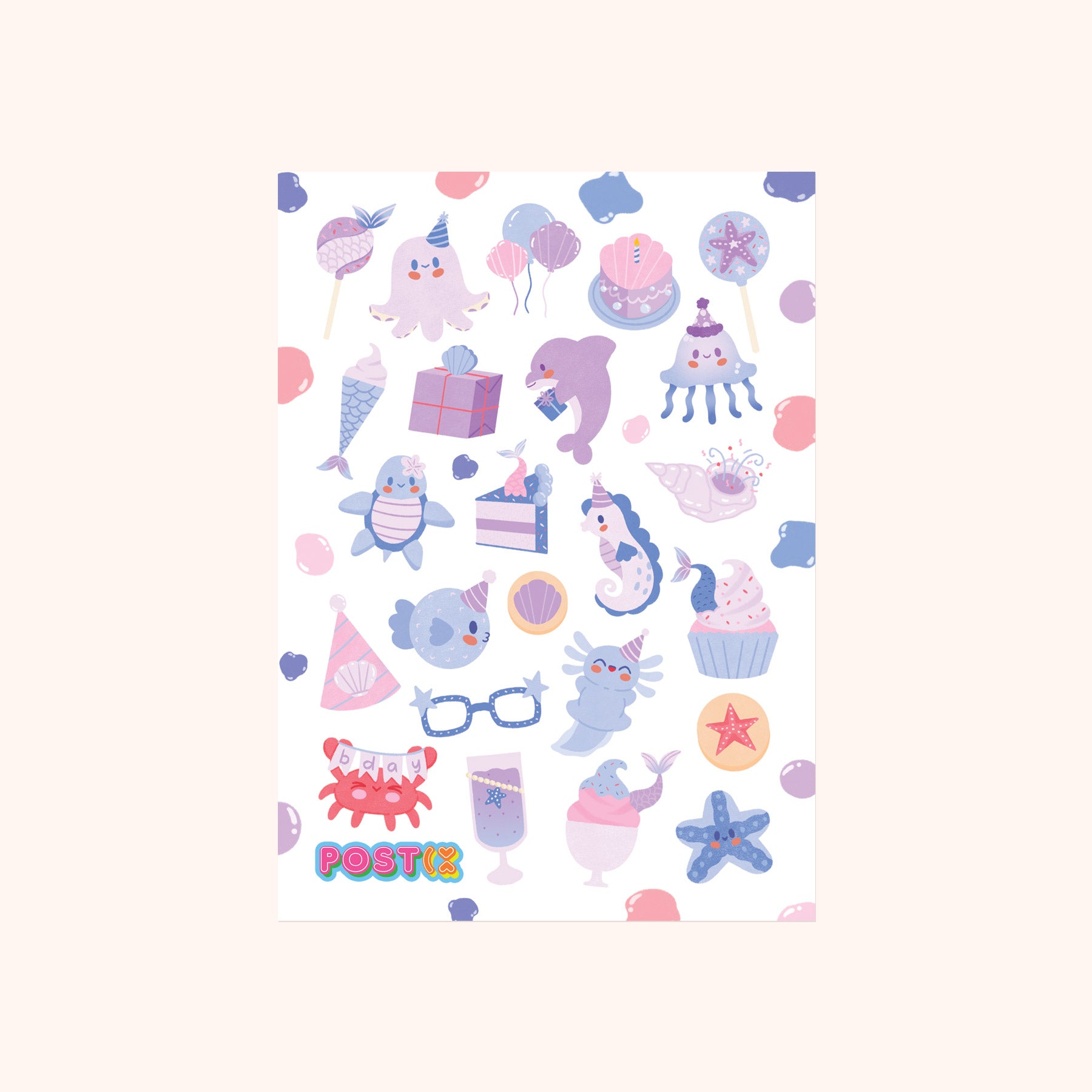 Under the Sea Party A6 Washi Sticker Sheet