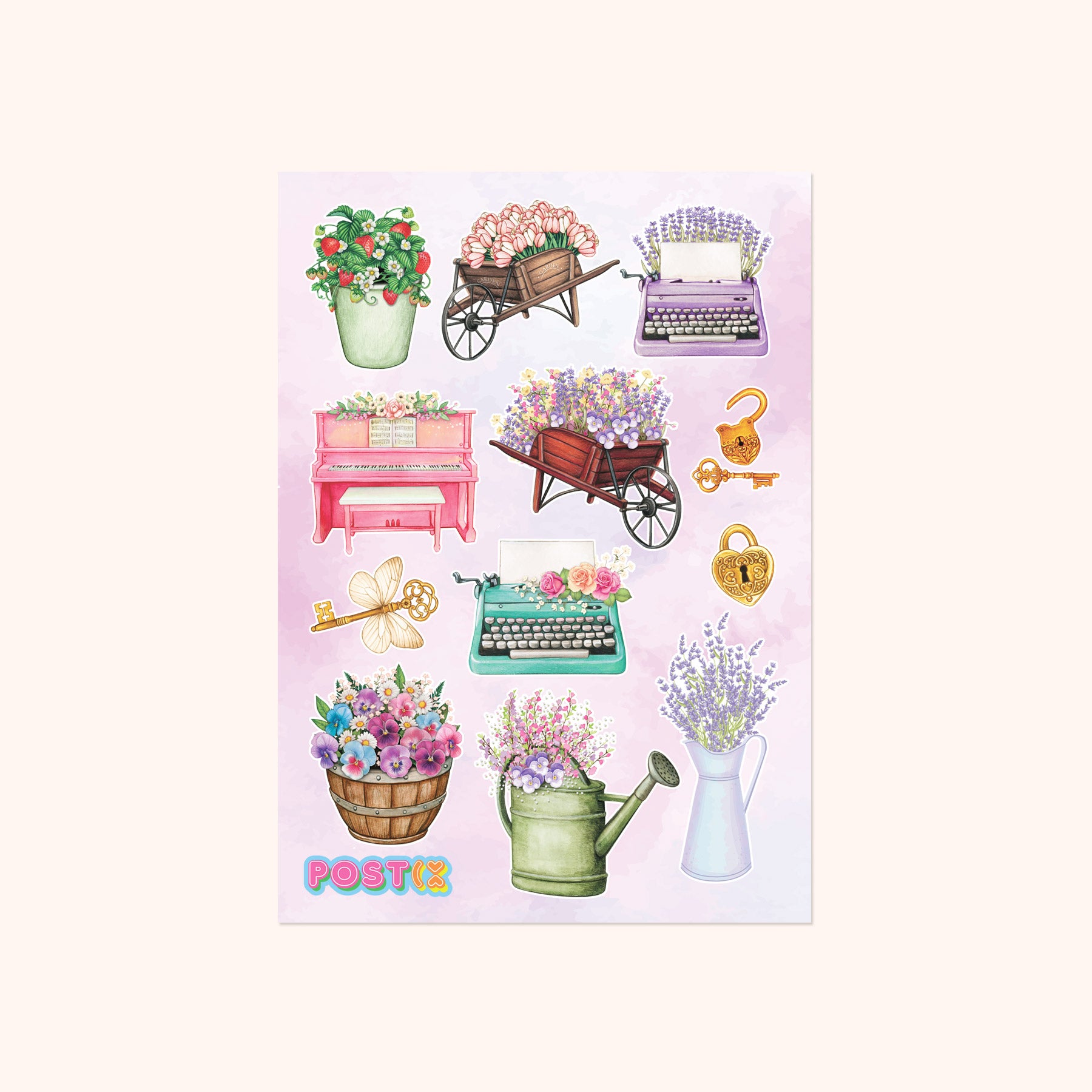 Vintage Decor and Blooms A6 Washi Sticker Sheet
