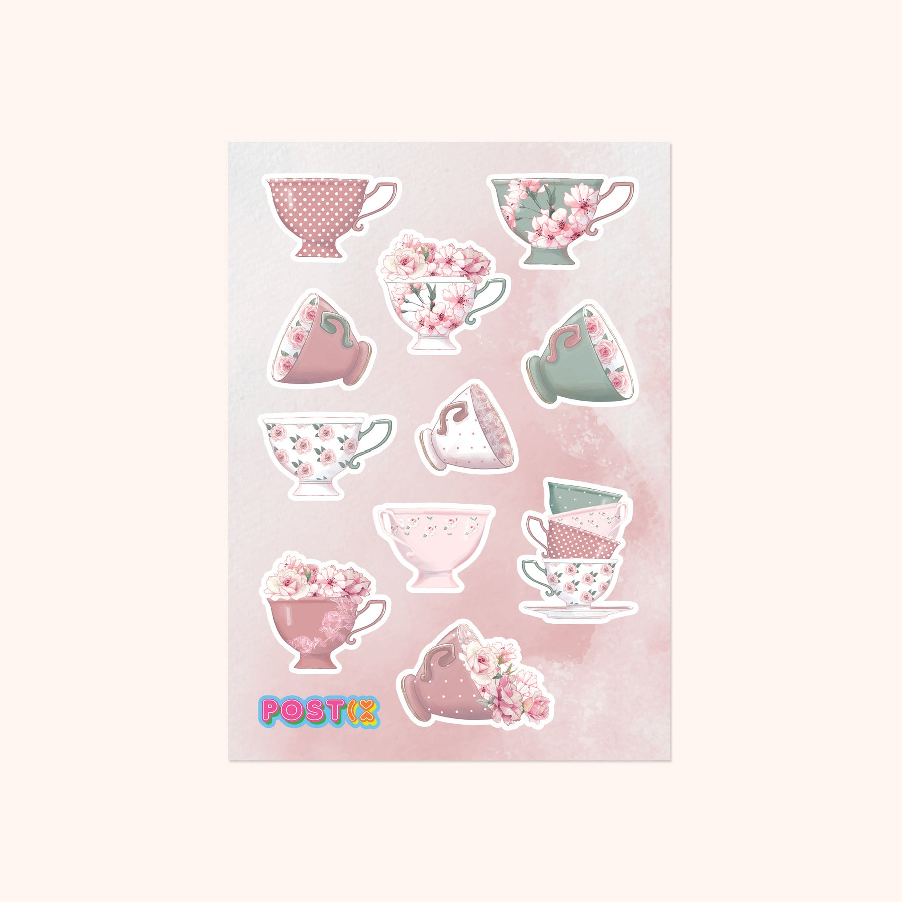 Vintage Tea Time A6 Washi Sticker Sheet