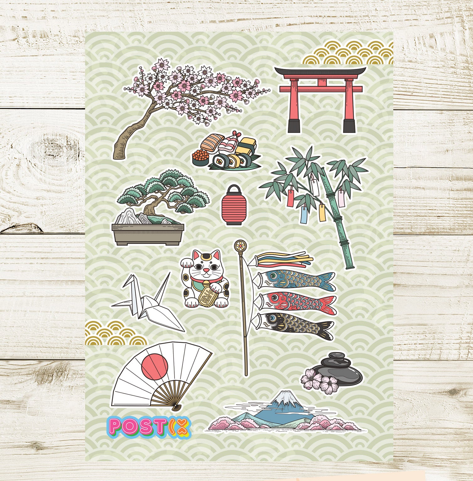 Visit Japan A6 Sticker Sheet