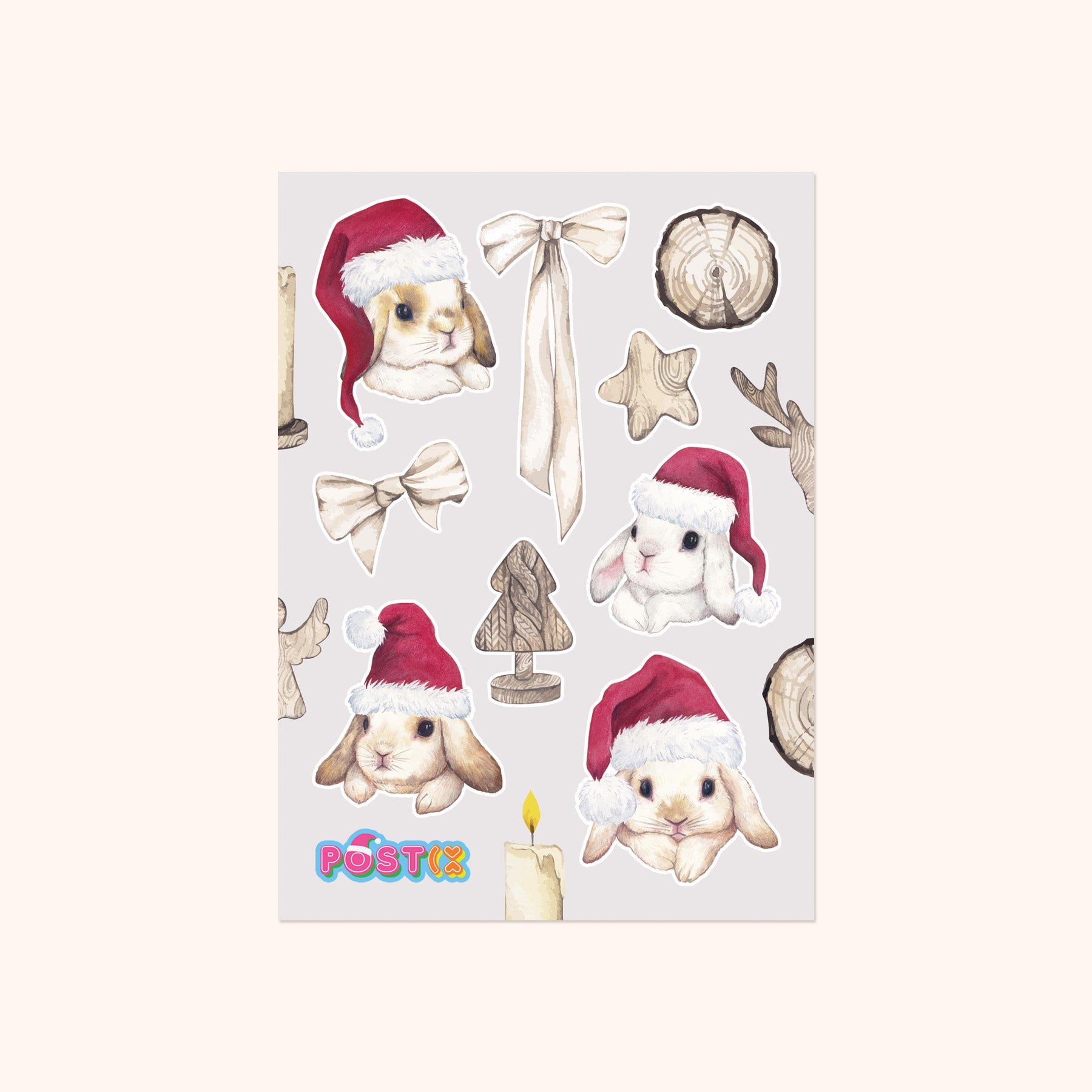 Christmas Bunny A6 Washi Sticker Sheet