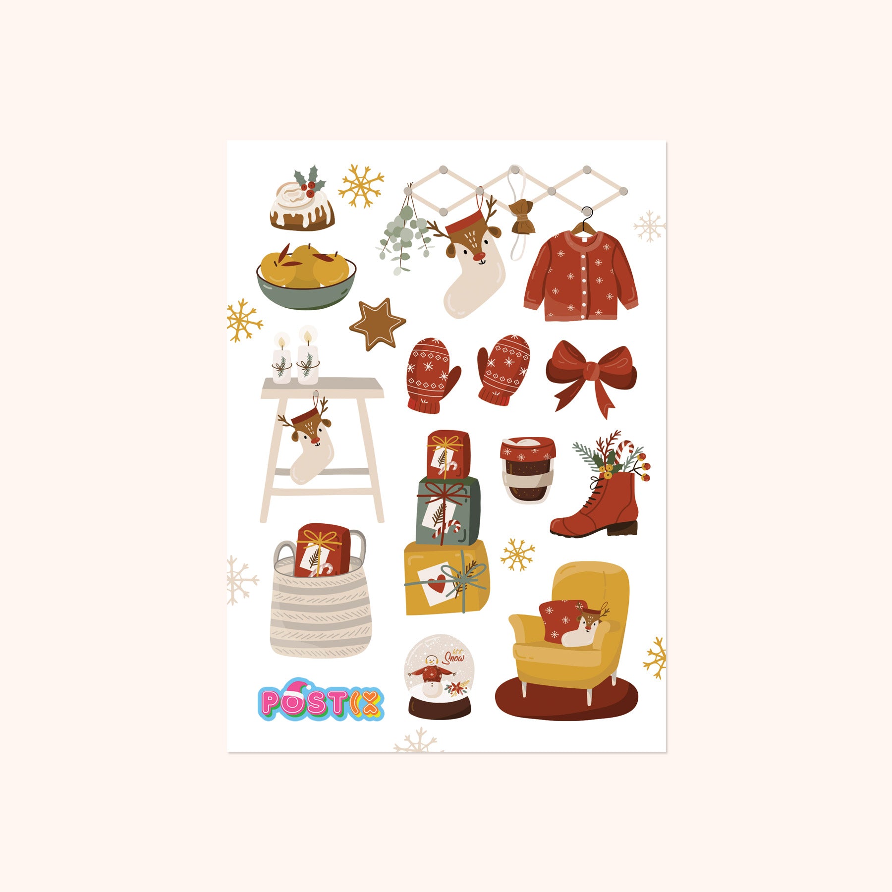 Christmas at Home A6 Sticker Sheet